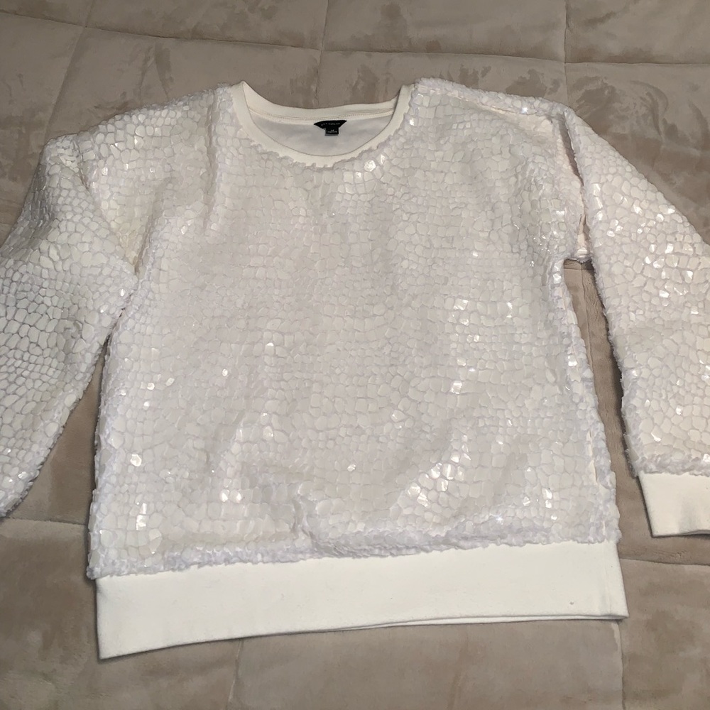 Metallic White snakeskin Ann Taylor sweatshirt
